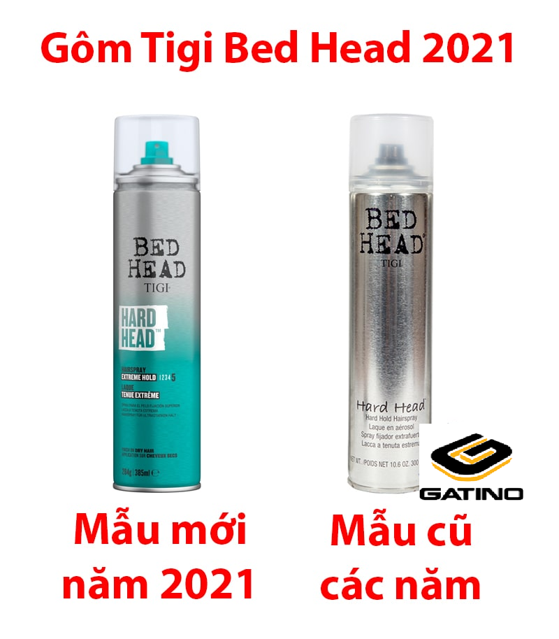 Gôm xịt tóc Tigi Bed Head Extreme Hold 2021 và phiên bản cũ Tigi Bed Head màu bạc