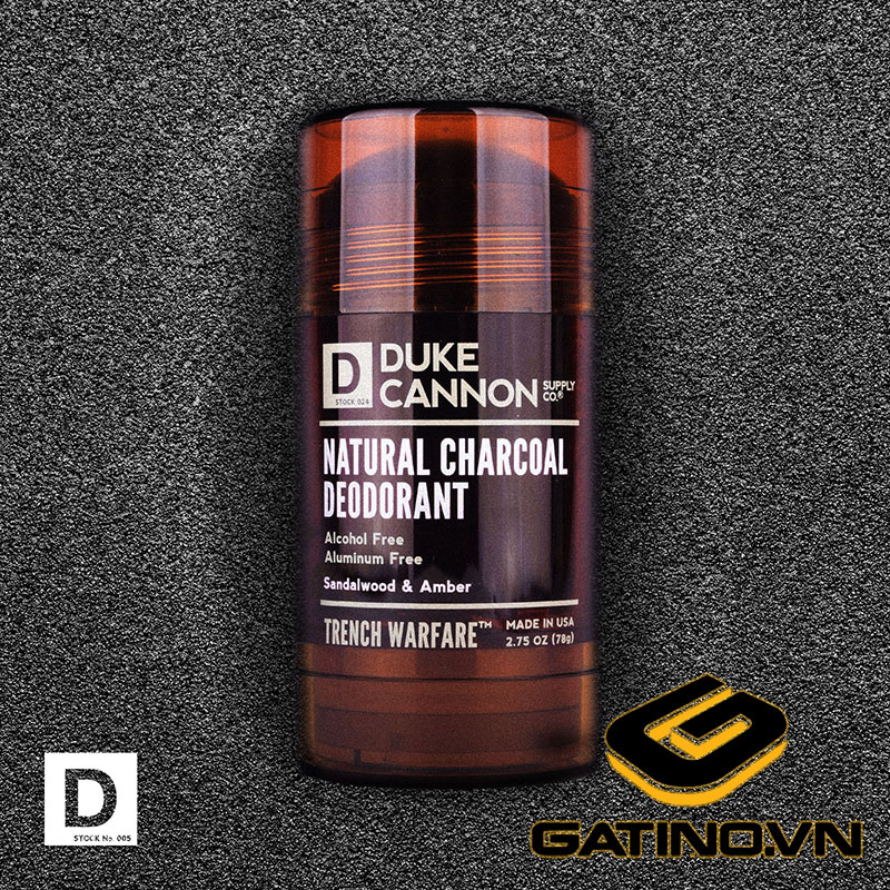 Lăn khử mùi Duke Cannon Natural Charcoal Deodorant Trench Warfare Sandalwood Amber