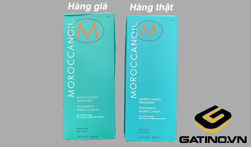 Phân biệt tinh dầu dưỡng tóc Moroccanoil qua logo sản phẩm