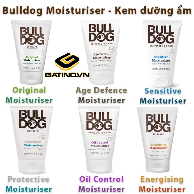 Bulldog Moisturiser 100ml – Kem dưỡng ẩm Bulldog: Original, Sensitive, Oil Control, Energising, Age Defence, Protective