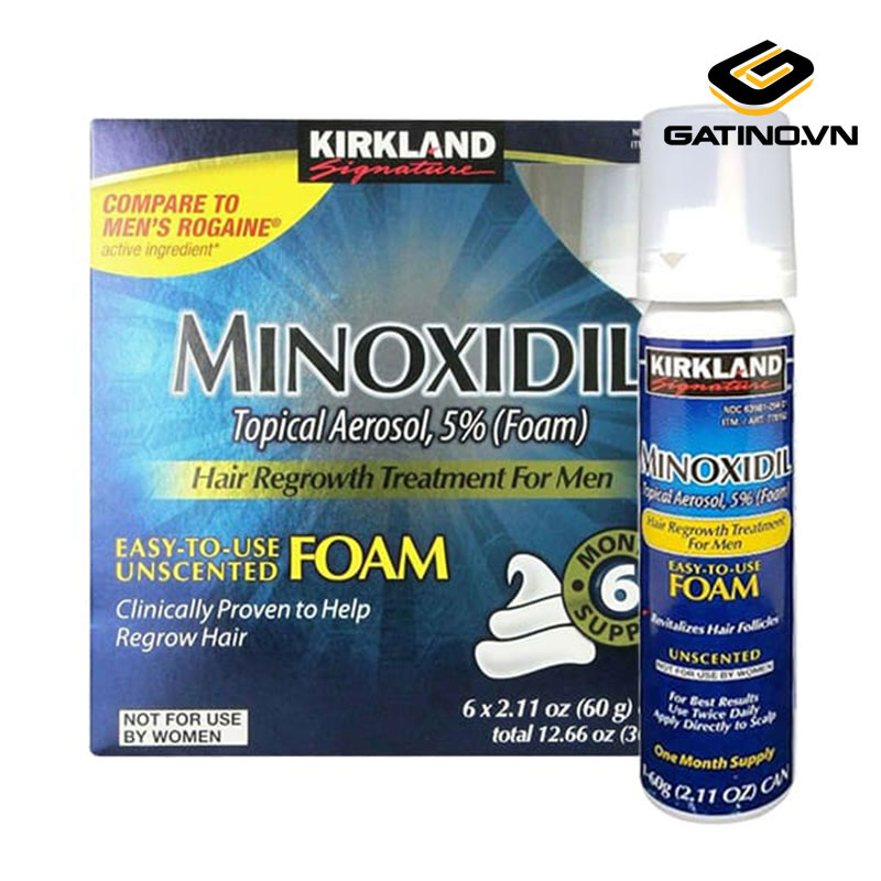 Thuốc mọc râu Kirkland Minoxidil Foam 5% (Dạng bọt) xuất xứ Mỹ